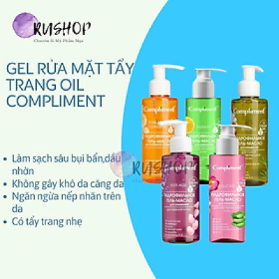 Gel rửa mặt tẩy trang Oil Compliment 150ml sạch sâu dưỡng ẩm cho từng loại da (dạng vòi)