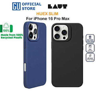 Ốp LAUT HUEX SLIM Cho iPhone 16 Pro Max Có Sạc Không Dây Thiết Kế Mỏng Nhẹ Chống Trượt Được Làm Từ 100% Nhựa Tái Chế Hàng Chính Hãng