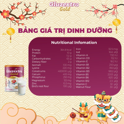 Sữa tiểu đường [COMBO 2] TIẾT KIỆM GLUZEXTRA GOLD+QUÀ TẶNG HẤP DẪN cung cấp dinh dưỡng tối ưu dành cho người tiểu đường