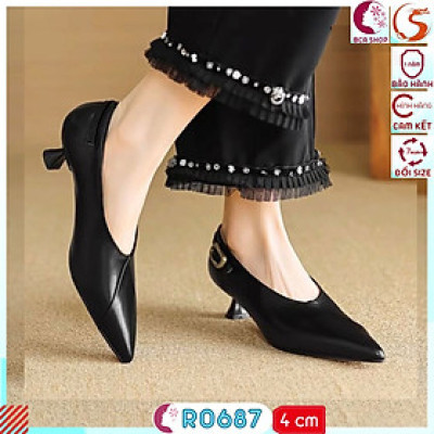 Giày bít mũi công sở nữ cao 4cm RO687 ROSATA tại BCASHOP thiết kế tinh tế nhưng sang trọng, tôn chân và nâng phong cách