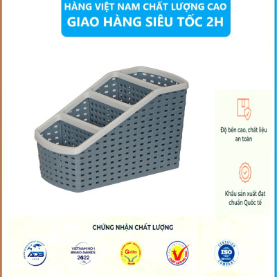 Khay Nhựa Tiện Ích 4 Ngăn Việt Nhật Để Bàn Đựng Bút Vật Dụng Đa Năng Cao Cấp - Hàng Việt Nam ( Giao màu ngẫu nhiên)