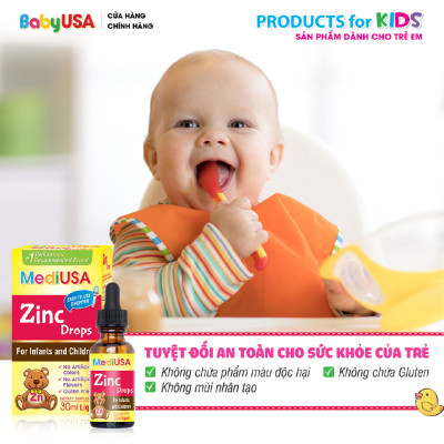 MediUSA Zin C Drops - Thực phẩm chức năng hỗ trợ trẻ khỏe mạnh, ăn ngon chóng lớn - Hàng chính hãng
