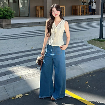 Quần Jeans ống rộng thích hợp mùa hè dành cho nữ Zayoy Miều Est.2013