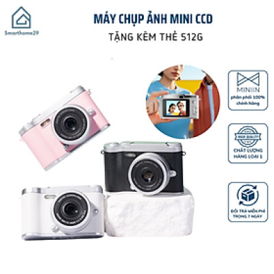 Máy Chụp Ảnh Mini Kèm Thẻ 512G T Retro Kỹ Thuật Số CCD 4K Cho Học Sinh – Nhỏ Gọn, Thời Trang, Chụp Siêu Nét- HÀNG CHÍNH HÃNG MINIIN