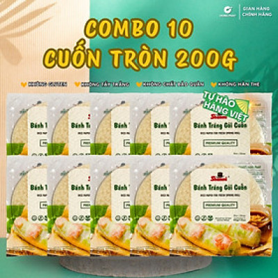 COMBO 10 Bánh tráng gỏi cuốn Shammi tròn size 22cm túi 200g (Bánh tráng cuốn xuất khẩu)