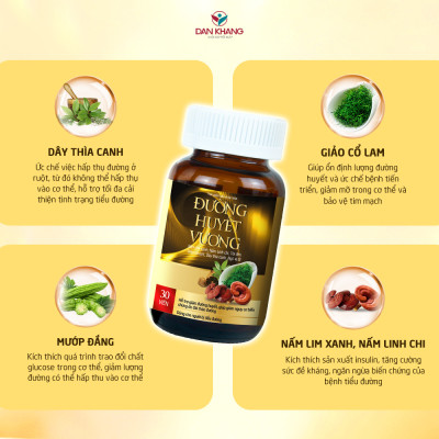 Combo 3 Đường Huyết Vương Dân Khang hạ đường huyết ngăn biến chứng tiểu đường hộp 30 viên