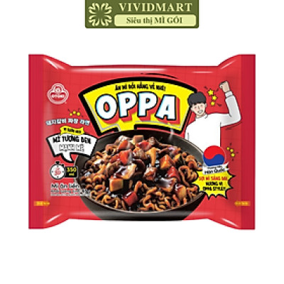 OTOKI - Mì tương đen Oppa hương vị Sườn heo, Mì Oppa tương đen sườn heo, Mì tương đen sườn heo Oppa (65g/gói)
